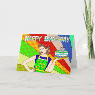 Cartão Feliz Aniversário Querida Senhora Retroradora Seg