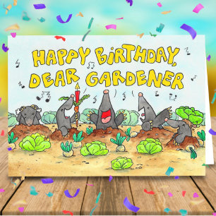 Cartão Feliz Aniversário, Querido Jardineiro