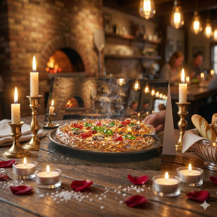 Cartão Feliz Aniversário, Querido! Pizza Quente, Queijosa