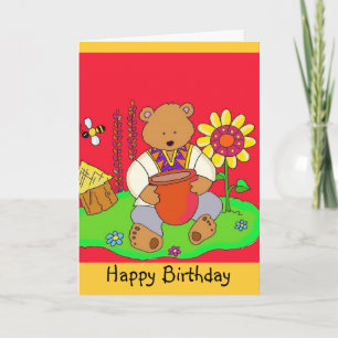 Cartão Feliz Aniversário Querido Urso!