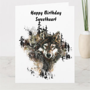 Cartão Feliz aniversário, querido Vazio Wolf, Wolves art