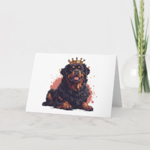 Cartão Feliz Aniversário Real Rottweiler Cachorro Rainha