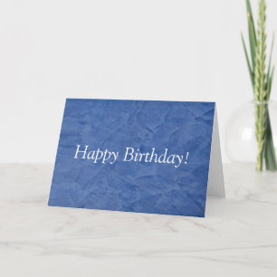 Cartão Feliz Aniversário Reboco Azul
