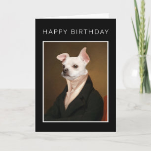 Cartão Feliz Aniversário   Retrato de Chihuahua Real