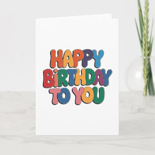 Cartão Feliz Aniversário Retrô