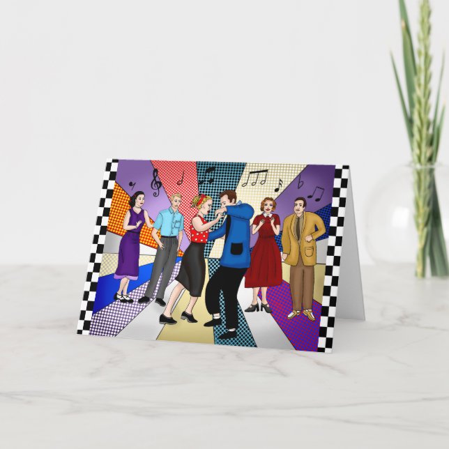 Cartão Feliz aniversário | Retro Nostalgia 1950 (Frente)