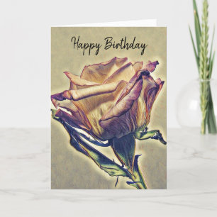 Cartão Feliz Aniversário Rosa