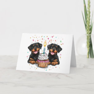 Cartão Feliz Aniversário Rottweiler Cães