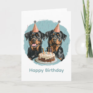 Cartão Feliz Aniversário Rottweiler Cães