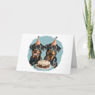 Cartão Feliz Aniversário Rottweiler Cães