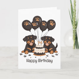 Cartão Feliz Aniversário Rottweiler Cães