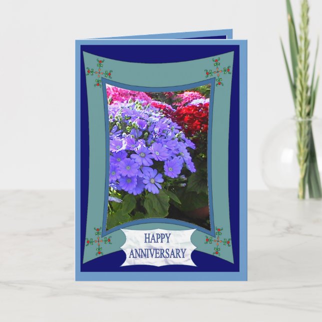 Cartão Feliz Aniversário, Roxo Brilhante (Frente)