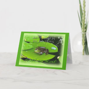 Cartão Feliz Aniversário Saudação - Sapo Lilly Pad
