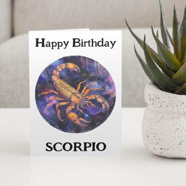 Cartão Feliz Aniversário Scorpio Zodiac (Criador carregado)