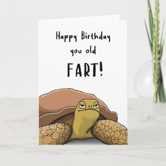 Cartão Feliz Aniversário, Seu Velho Fart - Tartaruga Hilá