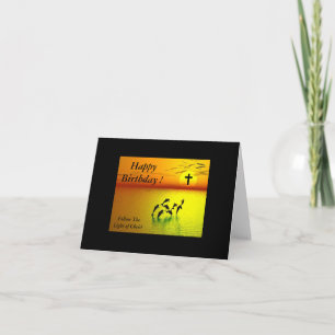 Cartão Feliz Aniversário... Siga a Luz do Cristo