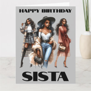 Cartão Feliz Aniversário Sista Black Girl Magic Melanin L