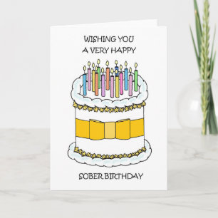 Cartão Feliz Aniversário Sóbrio