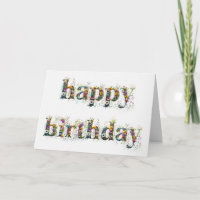 Feliz Aniversário Sprays de flores selvagens