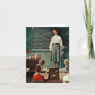 Cartão Feliz aniversário, Srta. Jones por Norman Rockwell