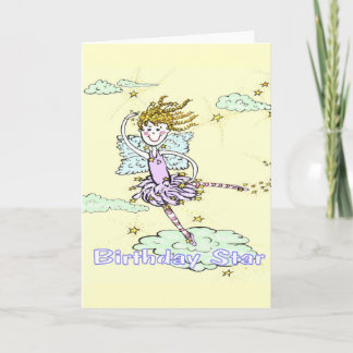 Cartão Feliz Aniversário, Star Fairy Greeting Card