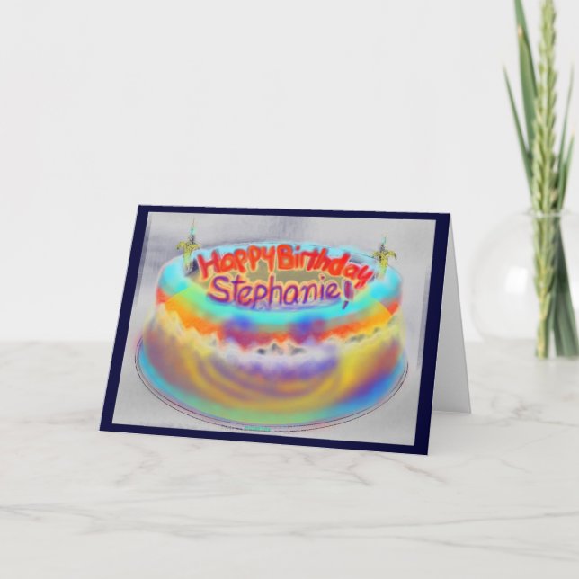Cartão Feliz aniversário Stephanie! (Frente)