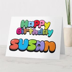 Cartão Feliz aniversário Susan