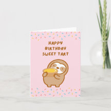 Feliz Aniversário Sweetheart Egg Tart Sloth