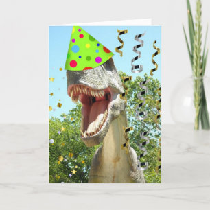 Cartão Feliz Aniversário T-Rex Dinossaur