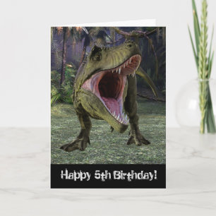 Cartão Feliz Aniversário T-rex Tyrannosaurus Idade Person