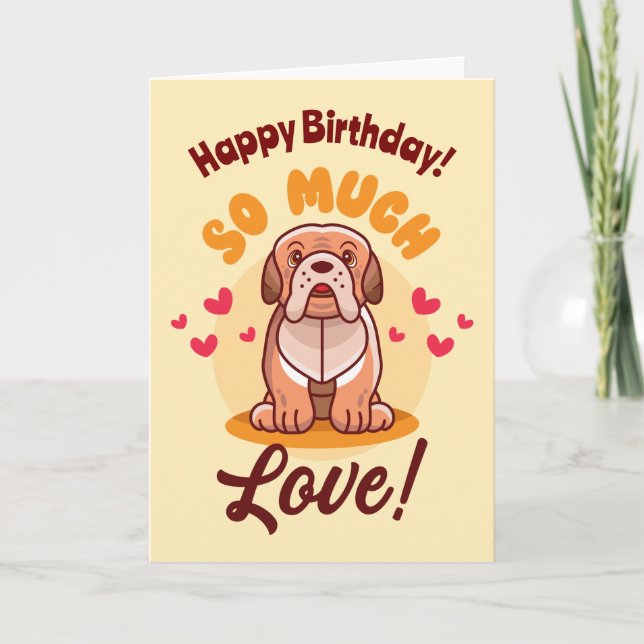 Cartão Feliz Aniversário Tão Adorável Cão (Frente)