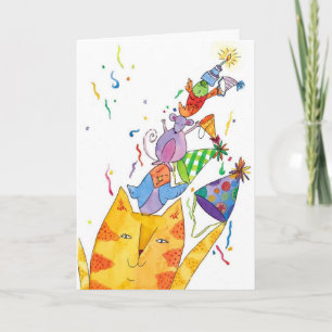 Cartão feliz aniversario todos