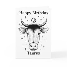 Feliz Aniversário Touro Touro Desenhado à Mão