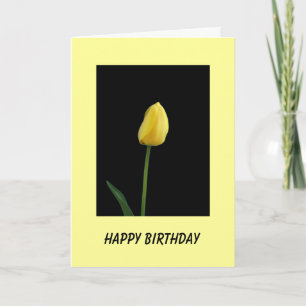 Cartão feliz aniversário tulipa amarela flor