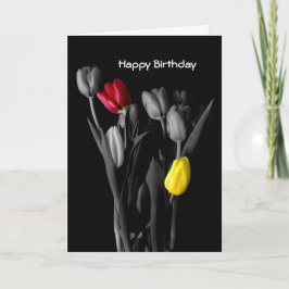 Cartão Feliz Aniversário - Tulipas