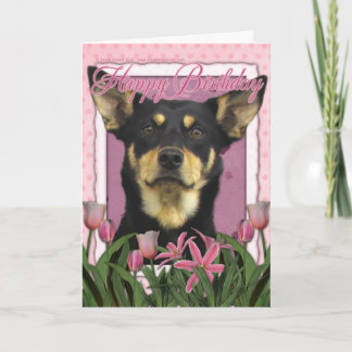 Cartão Feliz Aniversário - Tulipas Rosa - Kelpie Australi
