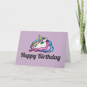Cartão Feliz Aniversário Unicórnio