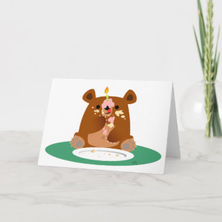 Cartão Feliz aniversário, ursinho!