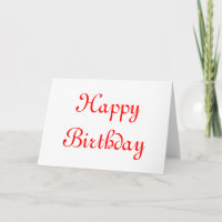 Feliz aniversário. Vermelho e Branco. Personalizad