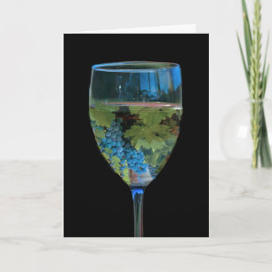 Cartão Feliz Aniversário Vinho e Uva
