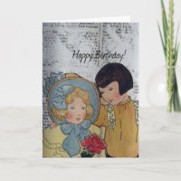 Feliz Aniversário Vintage Crianças