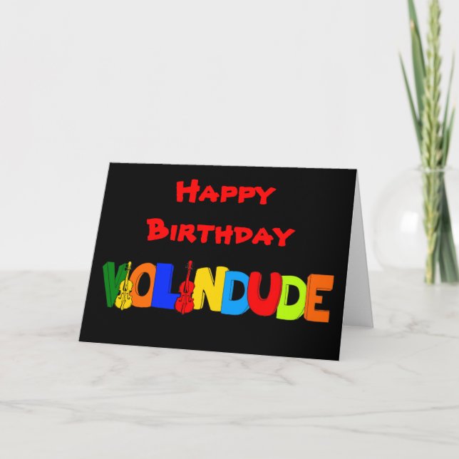 Cartão Feliz aniversário Violin Dude (Frente)