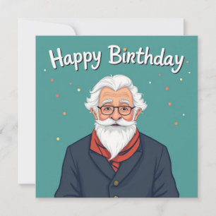 Cartão Feliz Aniversário Vovô Azul