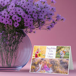 Cartão Feliz Aniversário Vovó Foto de Netos Personalizado