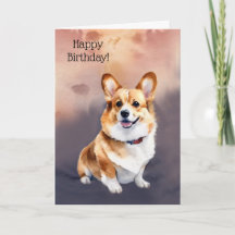 Feliz Aniversário Welsh Pembroke Corgi Dog Card