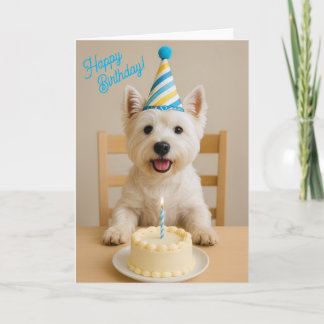 Cartão Feliz Aniversário Westie Aniversário