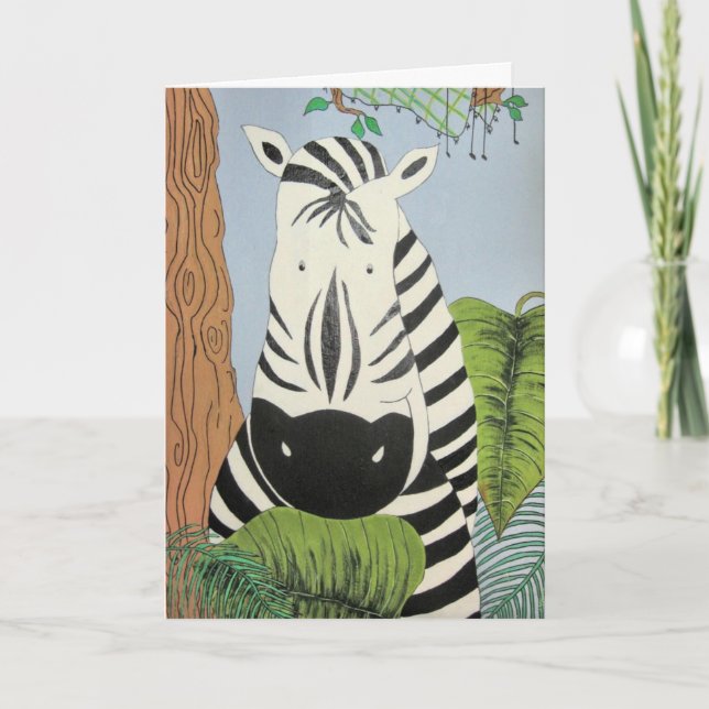 Cartão Feliz Aniversário Zebra (Frente)