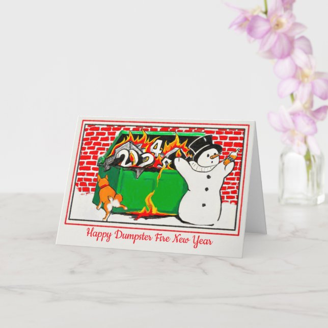 Cartão Feliz Ano de Fogo de Lixo (Orquídea)