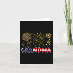 Cartão Feliz Ano Novo 2025 Avó Bandeira Americana Família