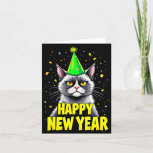 Cartão Feliz Ano Novo 2025 Chapéu de Festa de Ano Novo En